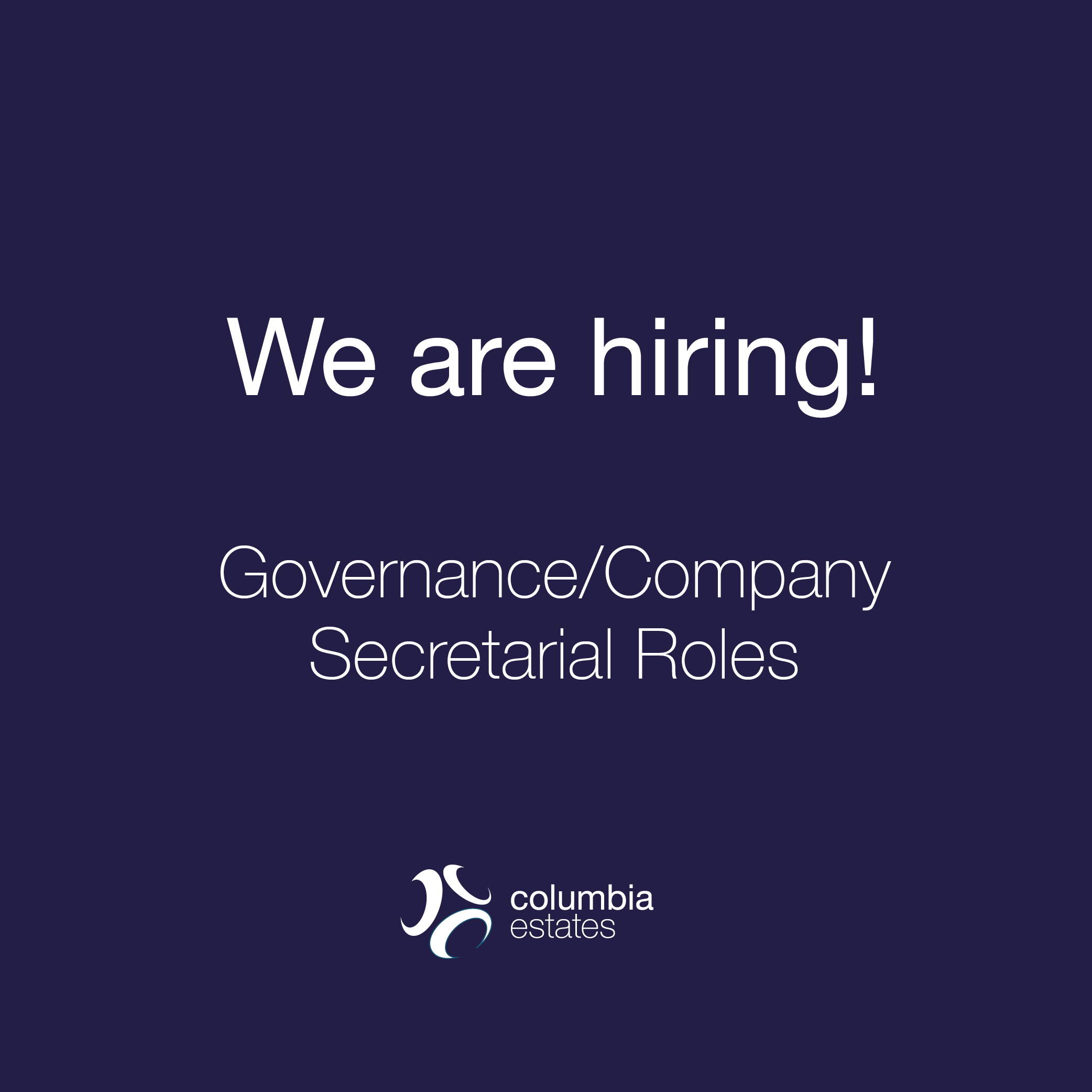 Sec Roles Governance/Company Secretarial Roles – Columbia Estates